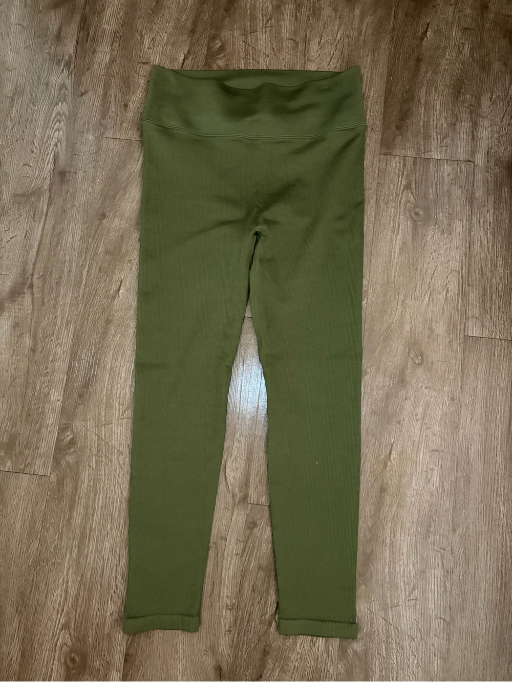J.Crew Active Ribbed Leggings Women’s Medium Olive Green High Waisted Stretch
